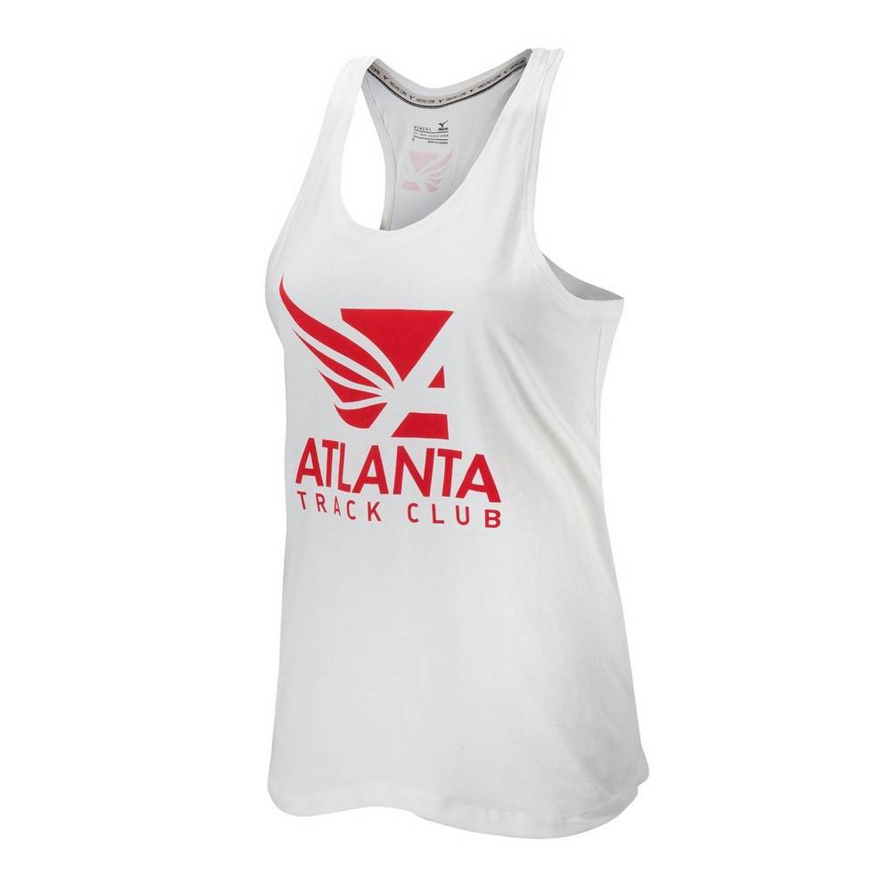 Mizuno Women's Atlanta Track Club Sport Running Tank Top White (450022-COV)